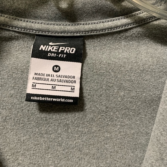 NIKE PRO DRI-FIT gray athletic pull over - Picture 6 of 10
